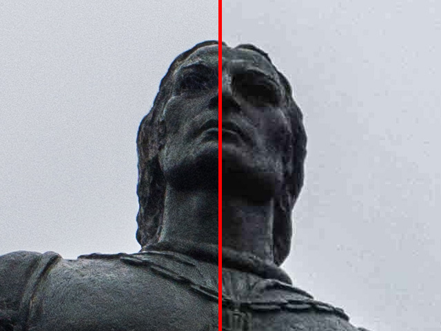 JPEG compression is often good enough for photos that don't need to be edited, but once for those photos that need to be enhanced, the compression can get in the way. This image has obvious JPEG compression artifacts on the right side of the image.